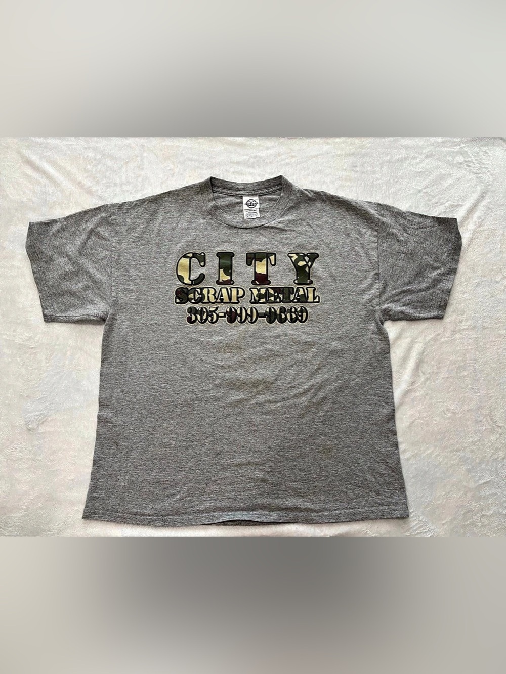Vintage City Scrap Metal Graphic Tee XL Miami 305 Camo Eagle Delta Pro Weight